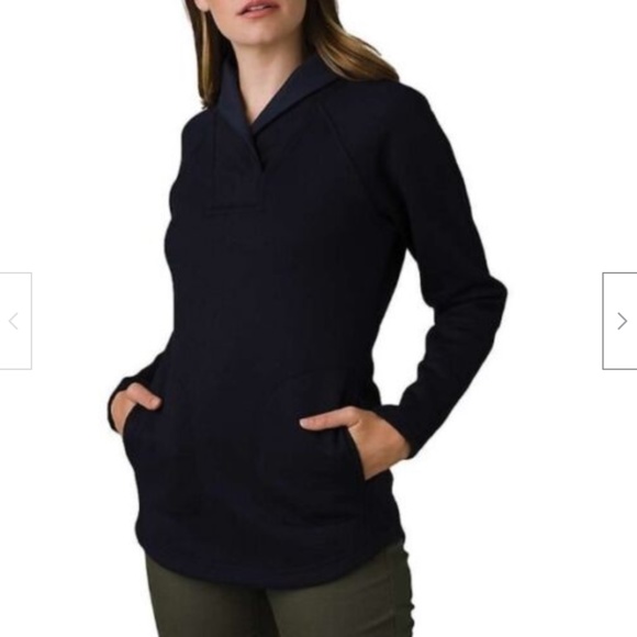 Prana Tops - Prana Ziller‎ Tunic, Nautical (Navy), XS, NWT, wool blend, long sleeves, pockets